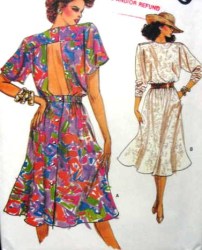 9515 VOGUE SASSY OPEN BACK FLARE DRESS LENGTHS EZ PATTERN 6-10; 12-16 choice uncut